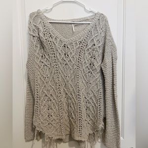 Free People Raw Hem Knit Sweater